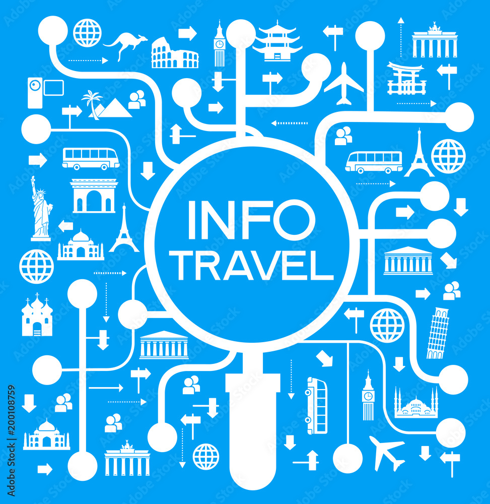 A set of elements for travel and vacations A set of elements for travel and vacations