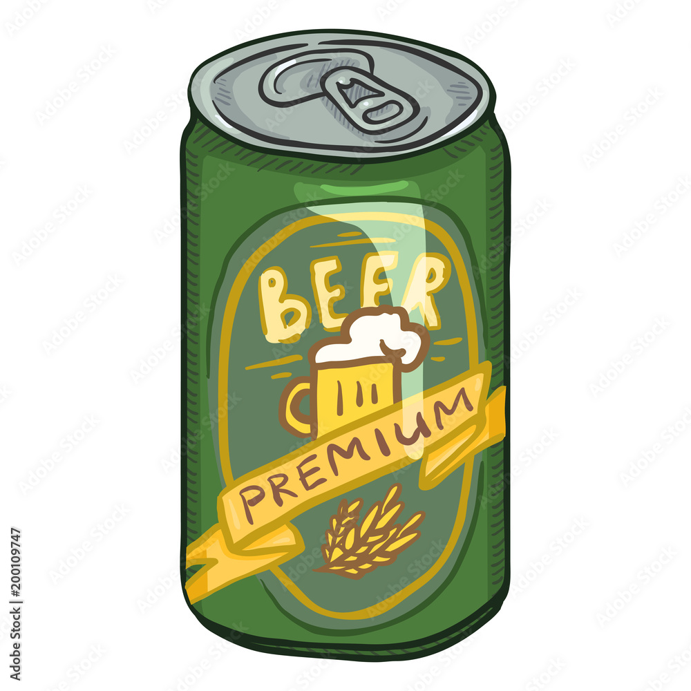 Vector Single Aluminium Can of Premium Beer Vector Single Aluminium Can of Premium Beer