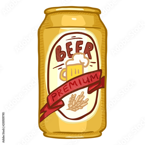 Vector Single Aluminium Can of Premium Beer
