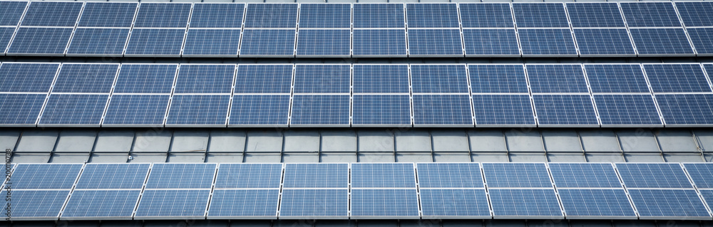 solar panels on the rooftop. solar panels on the rooftop.