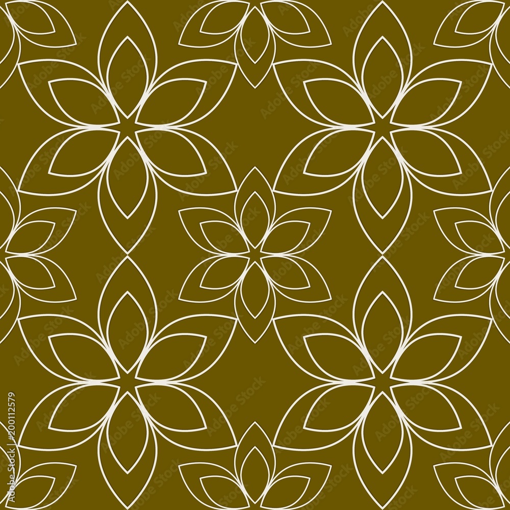 Brown seamless pattern with floral design. Regular texture with flowers. Beautiful flowers on brown background. Brown seamless pattern with floral design. Regular texture with flowers. Beautiful flowers on brown background.