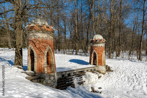 Red (Turkish) cascade with two turrets, 1770. Catherine Park, Pushkin, Russia. photo