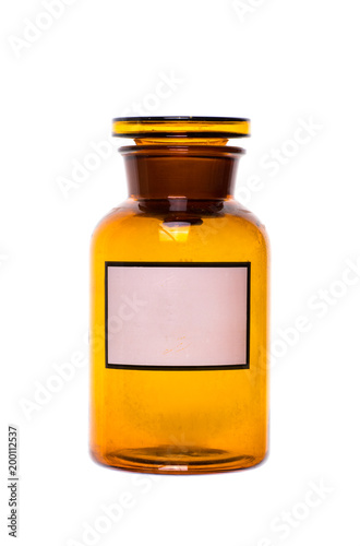 medical bottles for medicines on a white background