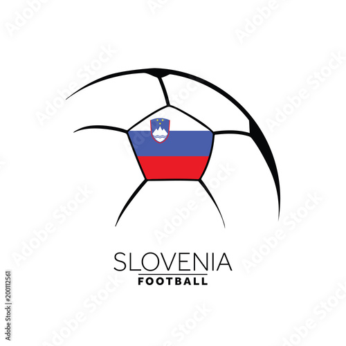 Soccer football minimal design with Slovenia flag
