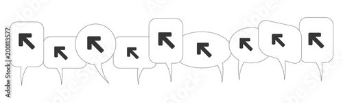 Sprechblasen - Pfeil - links oben