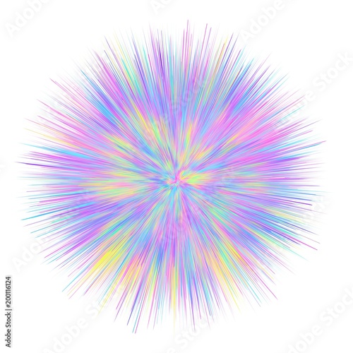 Color explosion. Paint splash. Abstact shape. Multicolor glow. Neon. Fractal. Digital art. Futuristic. 3d illustration. Colorful burst. Motion. Isolated object.