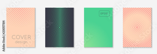 Cool cover template set. Minimal trendy vector with halftone gradients. Geometric cool cover template for flyer, poster, brochure and invitation. Minimalistic colorful shapes. Abstract illustration.