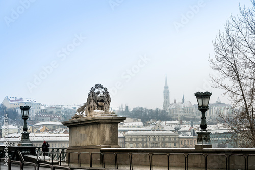 Szechenyi Chain Bridge in Budapest, Hungary, Europe