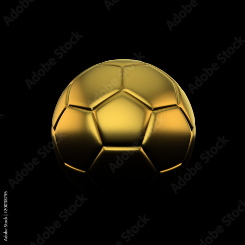 Fototapeta Naklejka Na Ścianę i Meble -  Golden soccer football. 3D Rendering