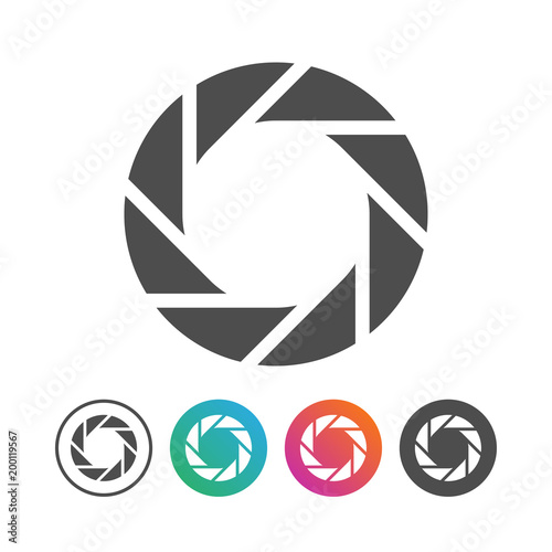 Simple Camera Shutter Icon Symbol Design Set