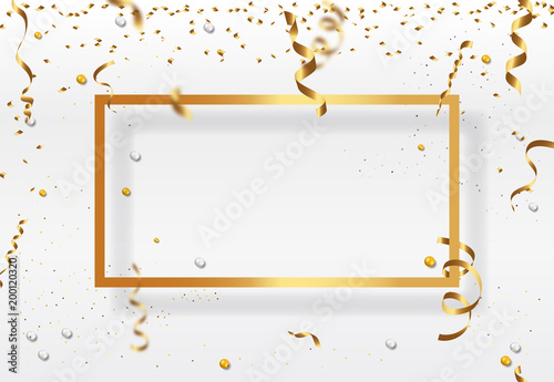 Konfetti Header mit Konfetti und Luftschlangen. Colorful Confetti compositing - Festive Illustration, Vector.