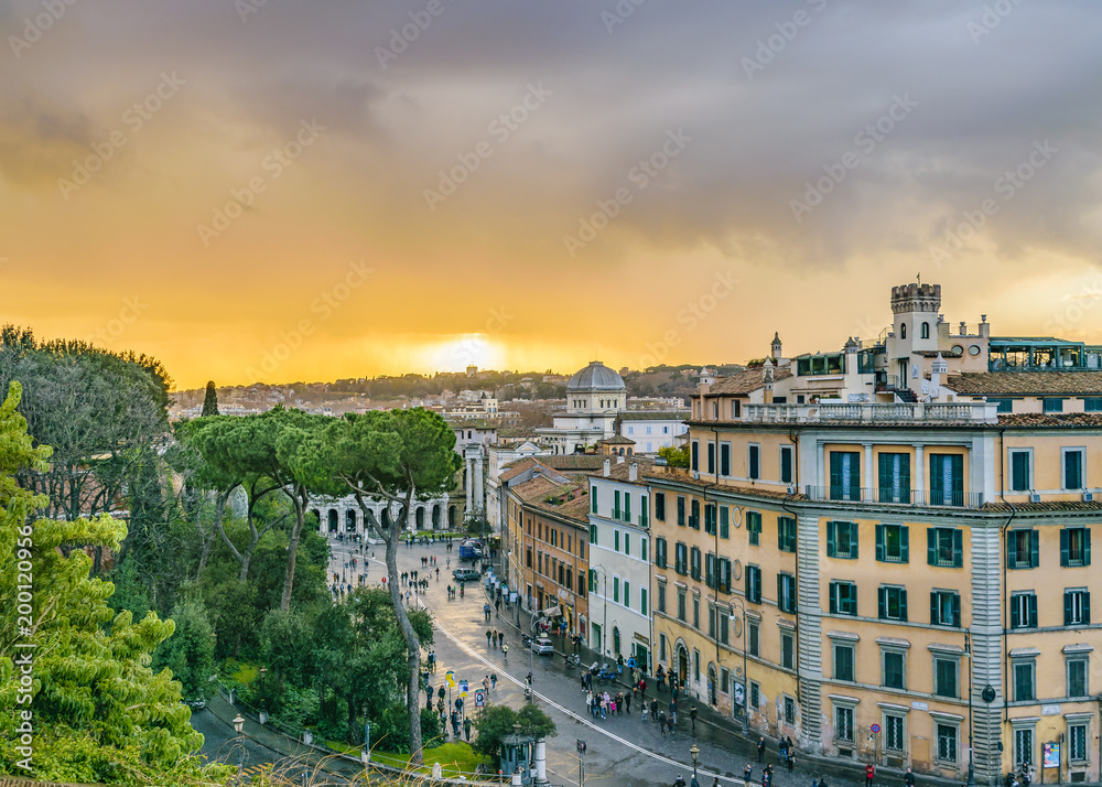 Rome Aerial Cityscape View From Campidoglio