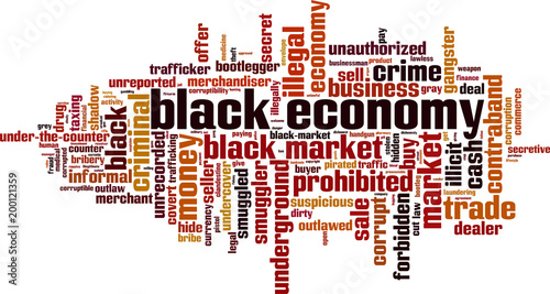 Black economy word cloud