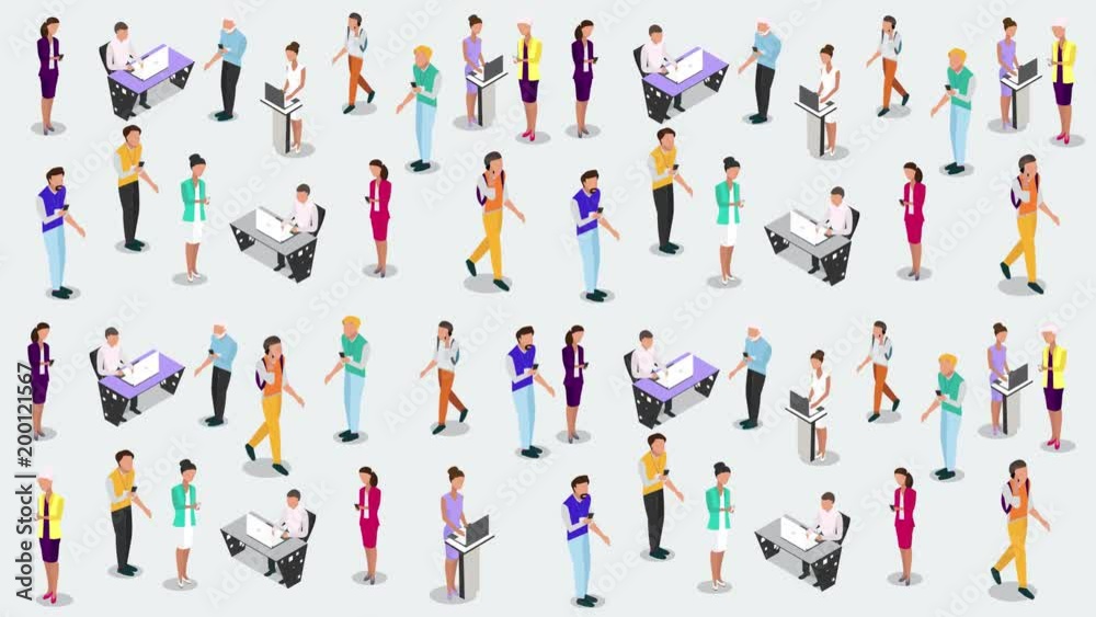 Isometric business people vector video. Businessman and business woman, business clothes. The concept of office workers, director and subordinates isolated on white background. -stock footage Isometric business people vector video. Businessman and business woman, business clothes. The concept of office workers, director and subordinates isolated on white background. -stock footage