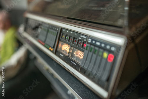Close up of mixete, vintege sound system photo