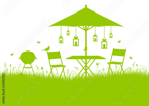 Summer Garden Background Green DIN