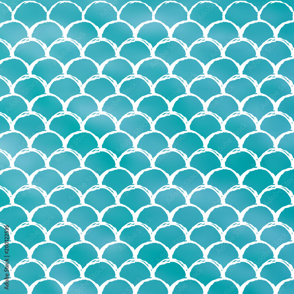 Squama on trendy gradient background. Square backdrop with squama ornament. Bright color transitions. Mermaid tail banner and invitation. Underwater and sea pattern. Turquoise, blue colors. Squama on trendy gradient background. Square backdrop with squama ornament. Bright color transitions. Mermaid tail banner and invitation. Underwater and sea pattern. Turquoise, blue colors.