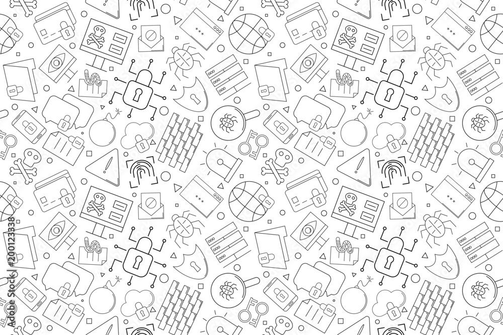 Vector cyber security pattern. Cyber security seamless background Vector cyber security pattern. Cyber security seamless background