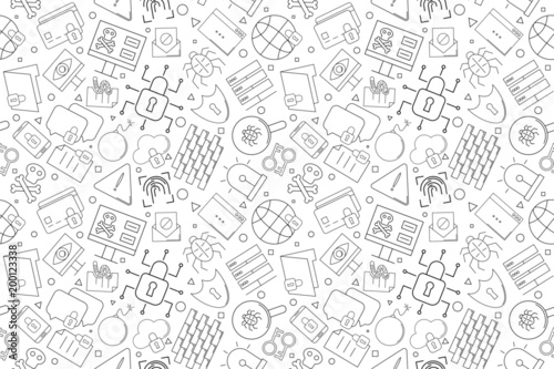 Vector cyber security pattern. Cyber security seamless background