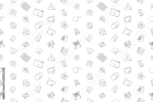 Vector cyber security pattern. Cyber security seamless background