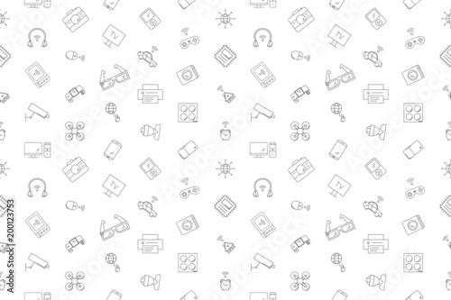 Vector internet of thinks pattern. Internet of things seamless background