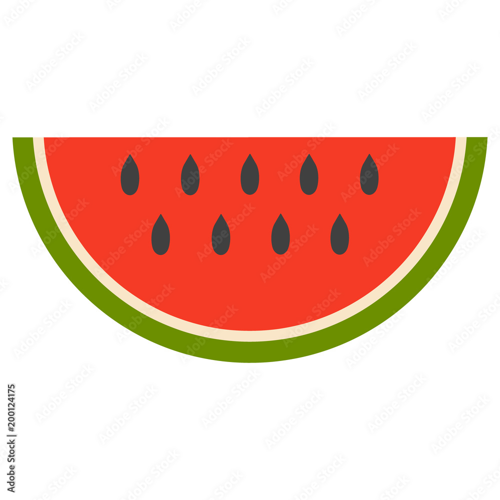 Sliced of watermelon pieces icon in a flat style isolated on white background. vector illustration. Sliced of watermelon pieces icon in a flat style isolated on white background. vector illustration.