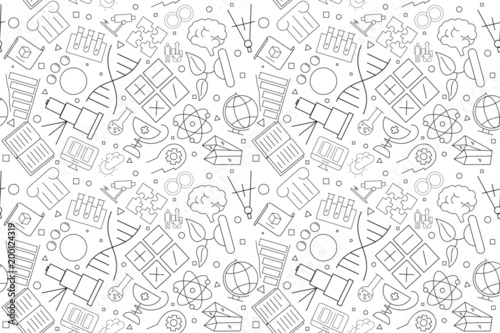 Vector science pattern. Science seamless background