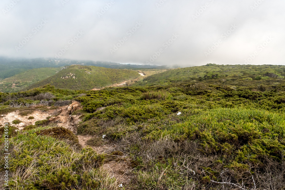 Landscape on the cliffs of the Natural Park of Sintra-Cascais in Portugal