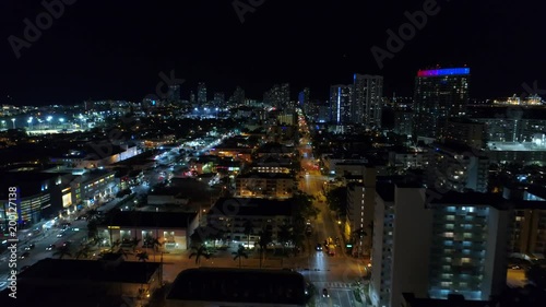 Wallpaper Mural Night Miami Beach Florida illuminated footage Torontodigital.ca