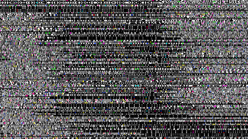 Glitch background. Computer screen error. Digital design concept. Pixel noise. HDTV no signal. Video game glitch. Television fail. Data decay. Technical problem grunge wallpaper.