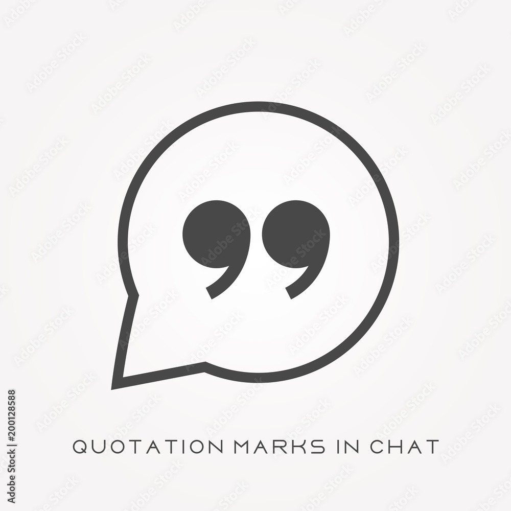 Silhouette icon quotation marks in chat Silhouette icon quotation marks in chat