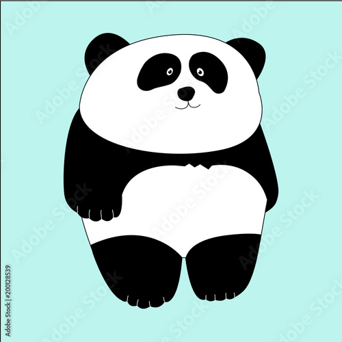 Cute Panda bear illustrations, hand drawn elements photo