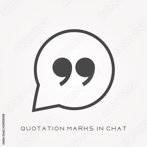 Silhouette icon quotation marks in chat