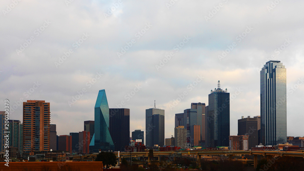 The skyline of Dallas during daylight