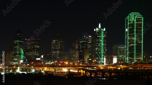 The skyline of Dallas  Texas at night