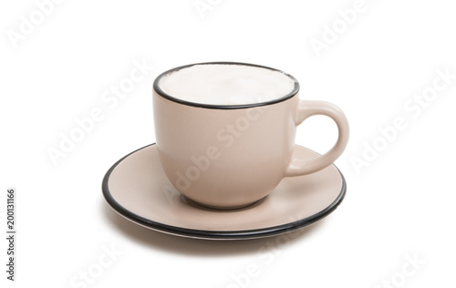 cup with cappuccino isolated