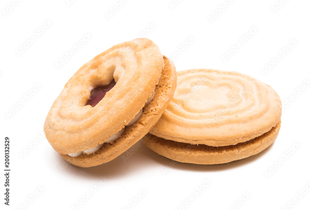 biscuits sandwich with a stuffing isolated biscuits sandwich with a stuffing isolated