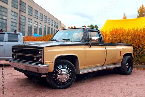 American pickup truck at the auto-show