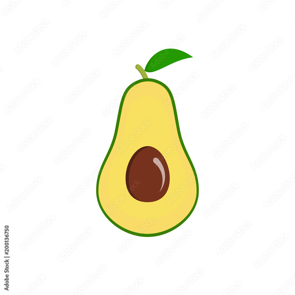 Juicy ripe sliced avocado fruit with seed inside Juicy ripe sliced avocado fruit with seed inside