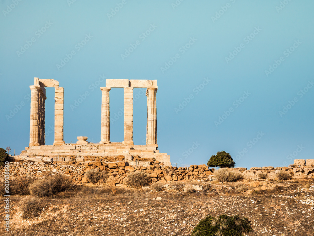 Fototapeta premium Greek temple of Poseidon Cape Sounio