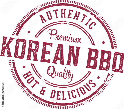 Vintage Korean Barbecue Menu Design Stamp