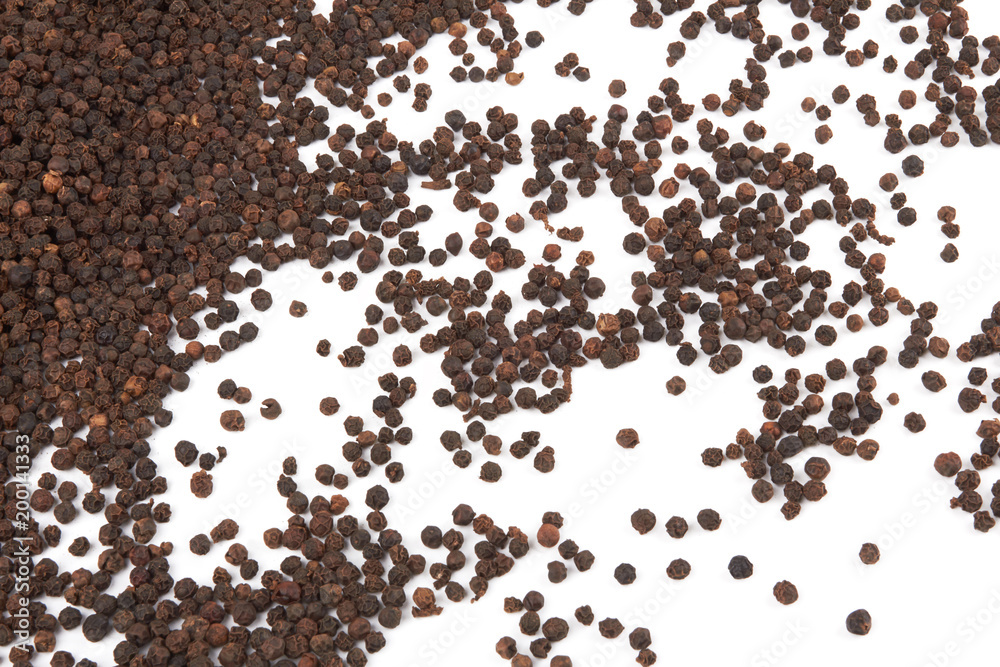 Black pepper on white Black pepper on white
