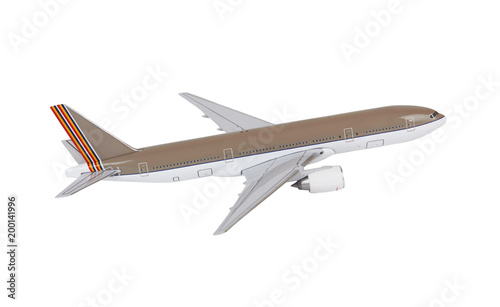 Toy airplane on white