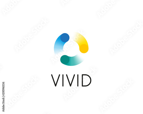 Abstract circle swirl dots logo design. Universal color vector logotype