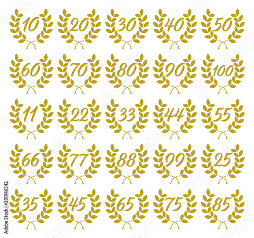 laurel wreaths with Jubilee numbers
