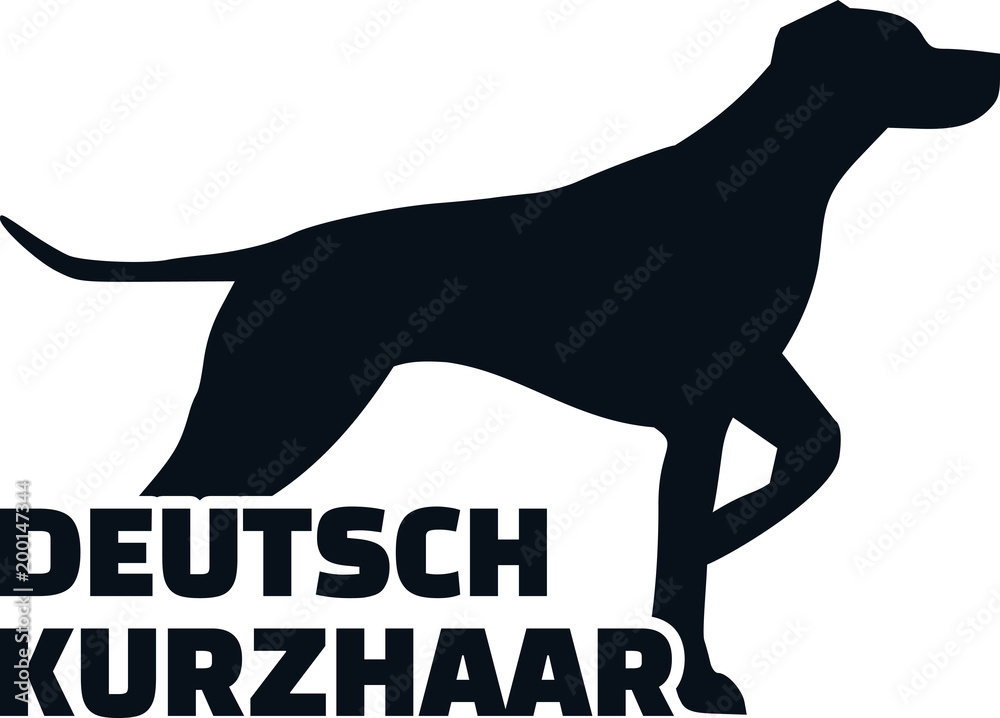 German shorthaired pointer silhouette german word