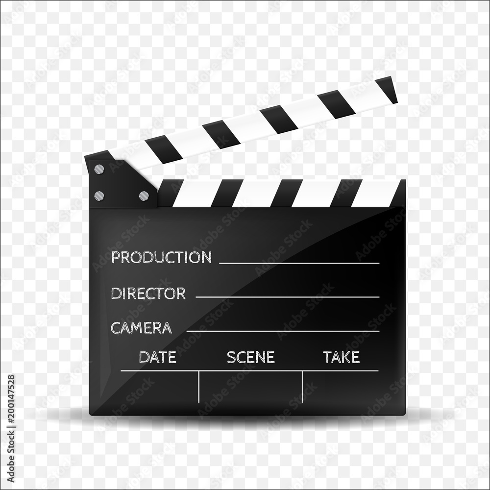 Cinema clappers set isolated. Vector illustration