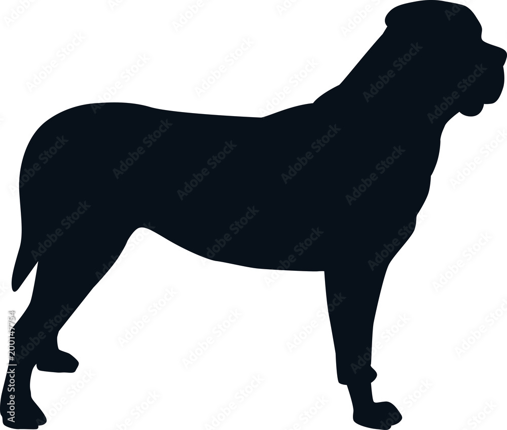Mastiff silhouette black