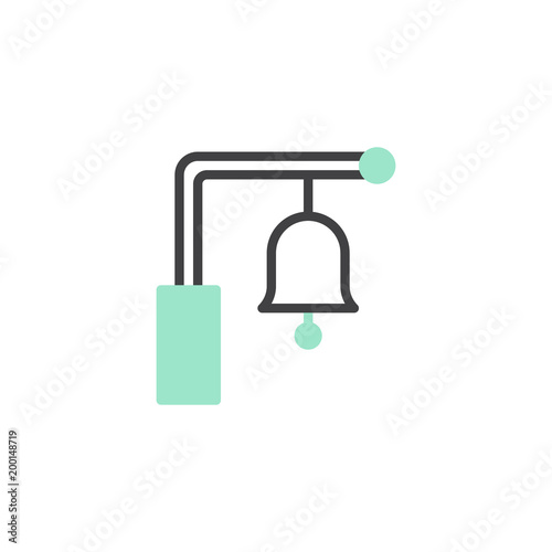 Train station bell icon vector