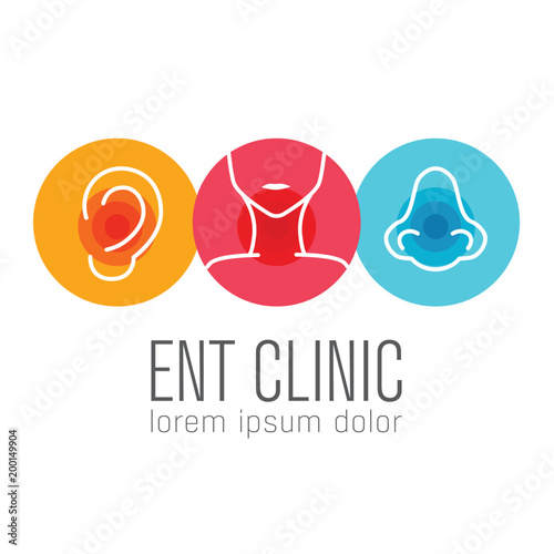 ENT logo template. Head for ear, nose, throat doctor specialists.